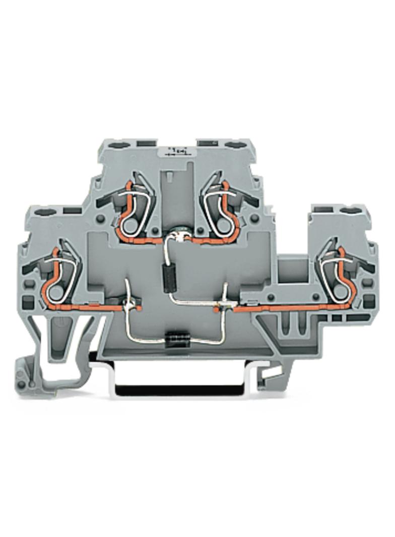 dwupiętrowa złączka diodowa 2,5 mm2 szara