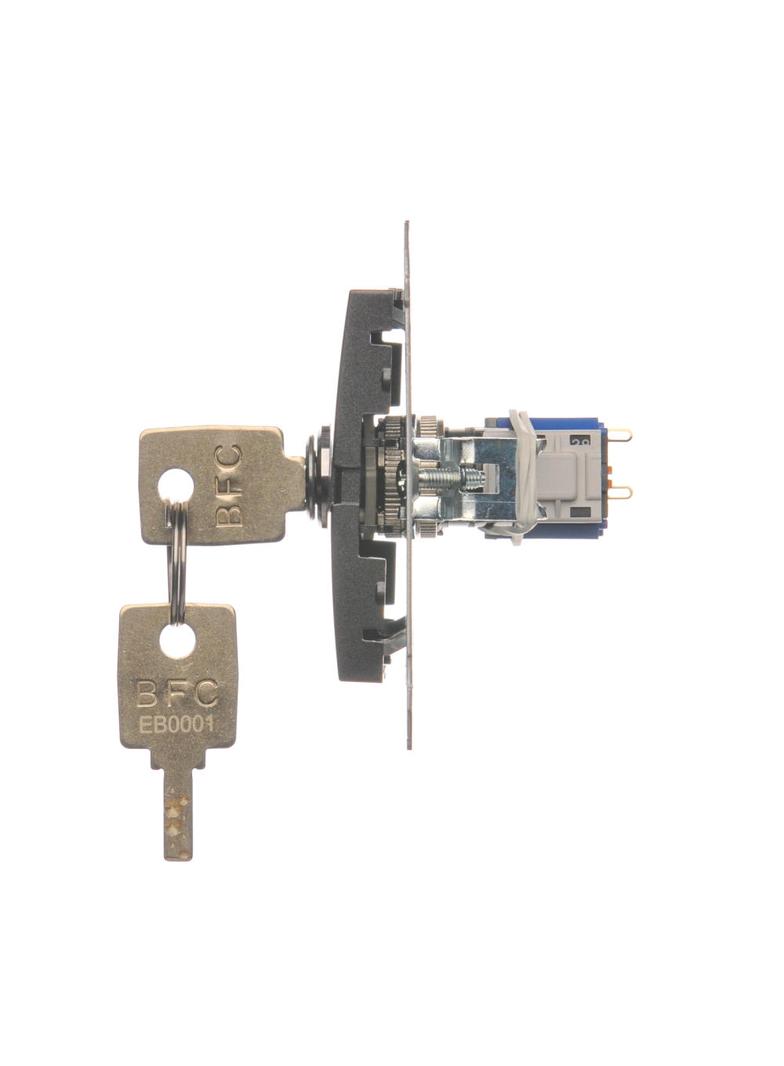 Łącznik na kluczyk pojedynczy jednobiegunowy 2 pozycyjny /0-I/ styk 1Z 5A 250V DW1K.01/48 KONTAKT