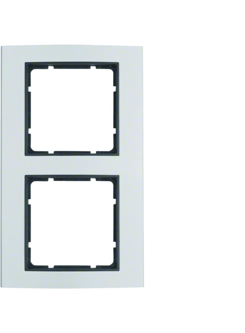 BERKER B.3 Ramka podwójna aluminium/antracyt 10123004 HAGER