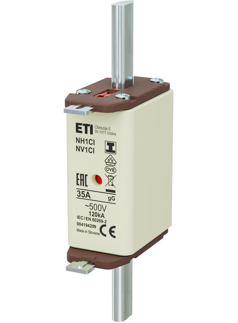 Wkładka topikowa NH zwłoczna KOMBI Zaczepy izolowane NH1C/I gG 35A 500V 004194209 ETI