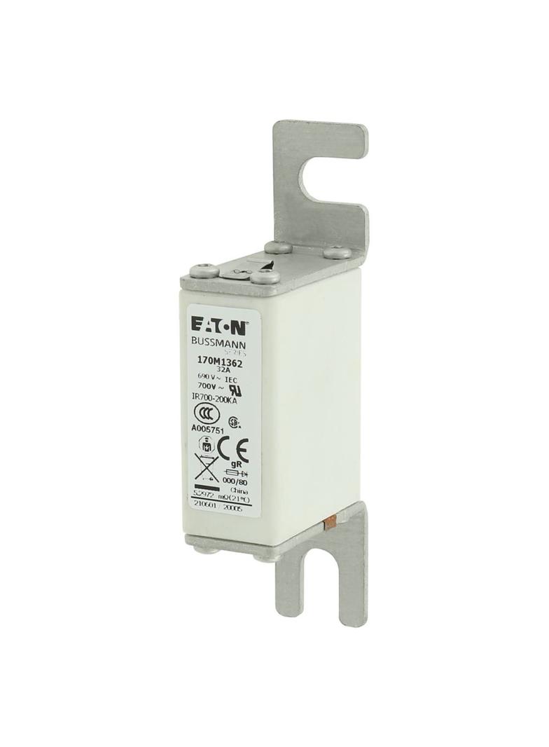 32A 690V IEC gR 000/80 SQ.BODY IND. FUSE Wkładka szybka 32A AC 690V DIN 000 21x40x100 mm, 170M1362 E