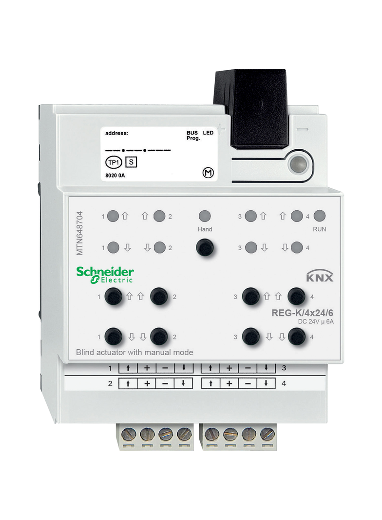 Aktor żaluzjowy REG-K/4x24/6 z uruchamianiem ręcznym, jasnoszary