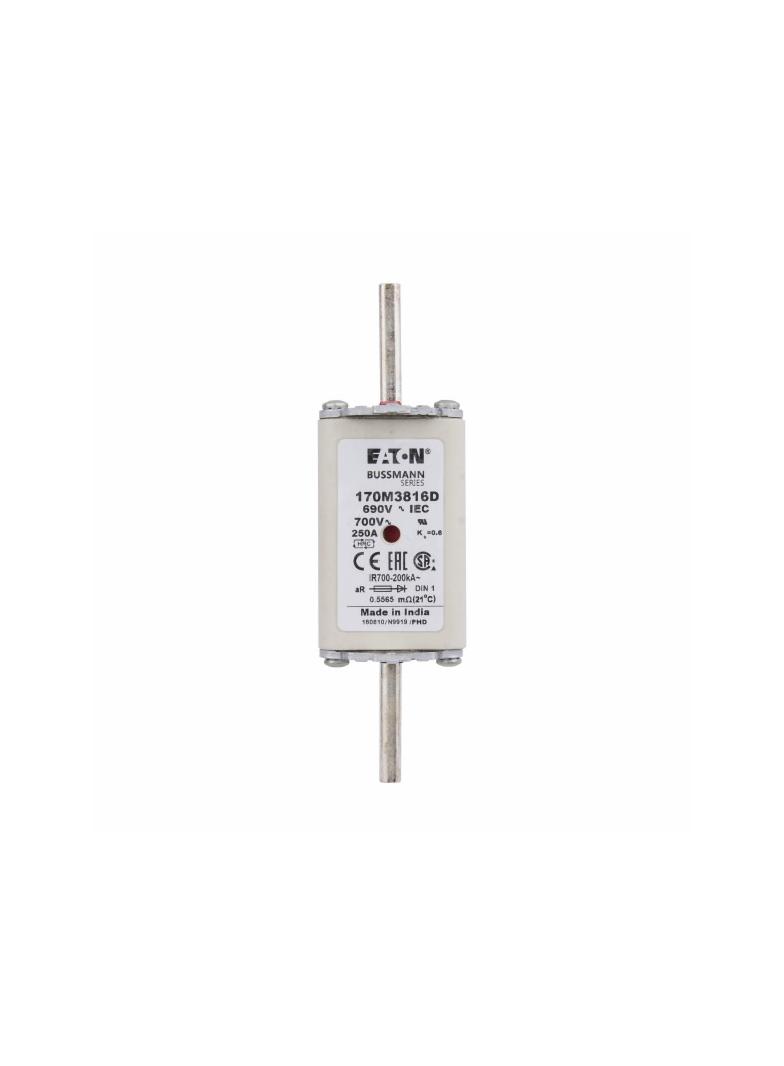 FUSE 250A 690V aR DIN 1 HSDNH Wkładka szybka 250A 690V aR DIN 1 podwójny wskaźnik 170M3816D EATON