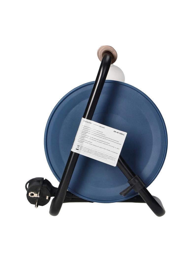 Przedłużacz bębnowy MINI 4 gniazda metalowy stojak polwinit H05VV-F 3x1mm2 długość 15m szary OR-AE-1