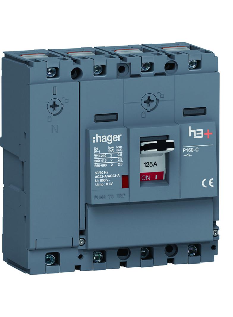 MCCB Rozłącznik mocy h3+ P160 4P 125A