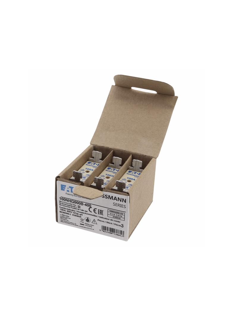 NH FUSE 100A 400V GG/GL SIZE 000 Wkładka NH000 100A 400V GL/GG podwójny wskaźnik 100NHG000B-400 EATO