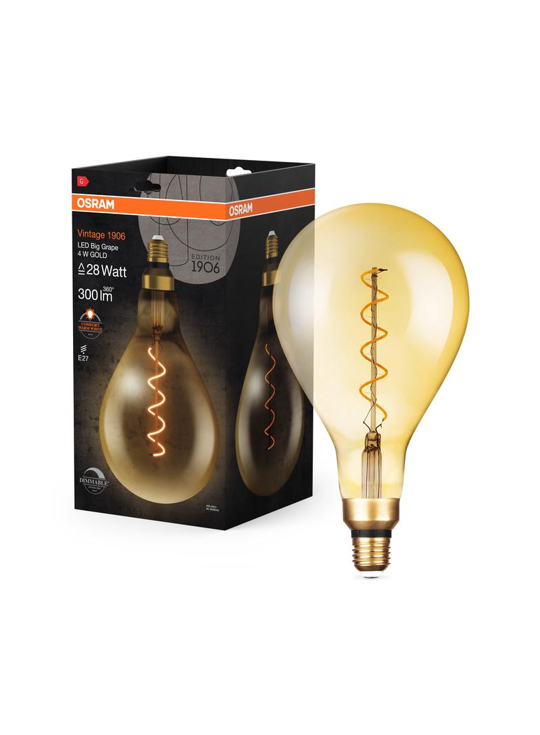 Lampa LED Vintage 1906 CL A160 Filament szkło przezroczyste GOLD 28 dim 5W 820 E27