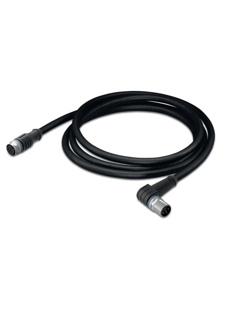 przewód do czujników/el.wykonawczych gniazdo proste/wtyczka kątowa M12 2m