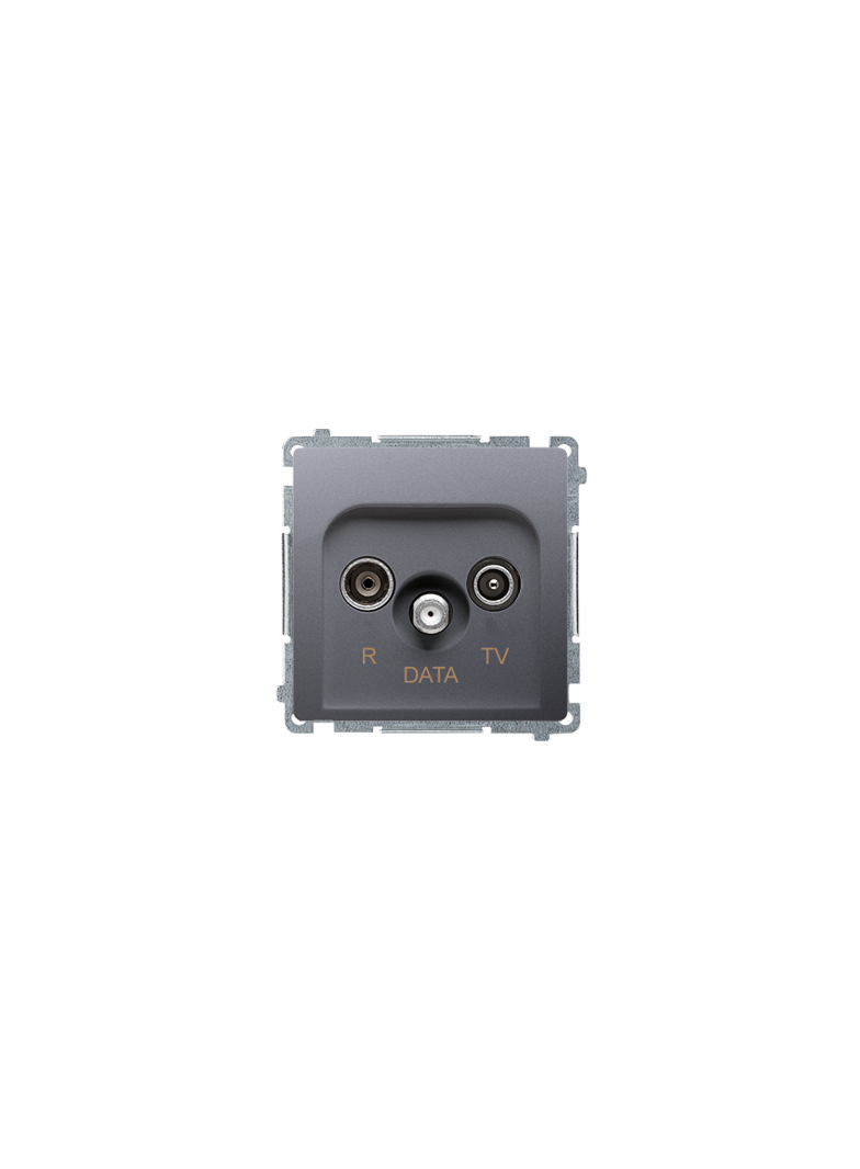 Simon Basic Gniazdo antenowe R-TV-DATA . 1x wejście: 5–862 MHz stal inox BMAD.01/21 KONTAKT