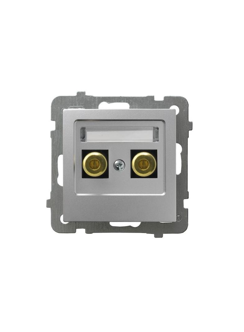 AS Gniazdo głośnikowe pojedyncze - kolor srebro GGN-1G/m/18