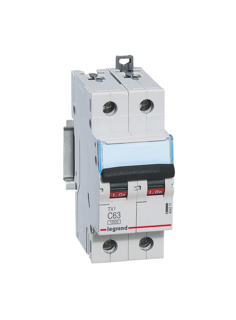 WYŁĄCZNIK NADPRĄDOWY S 312 2P C 63A 10000A SERII TX3, Legrand