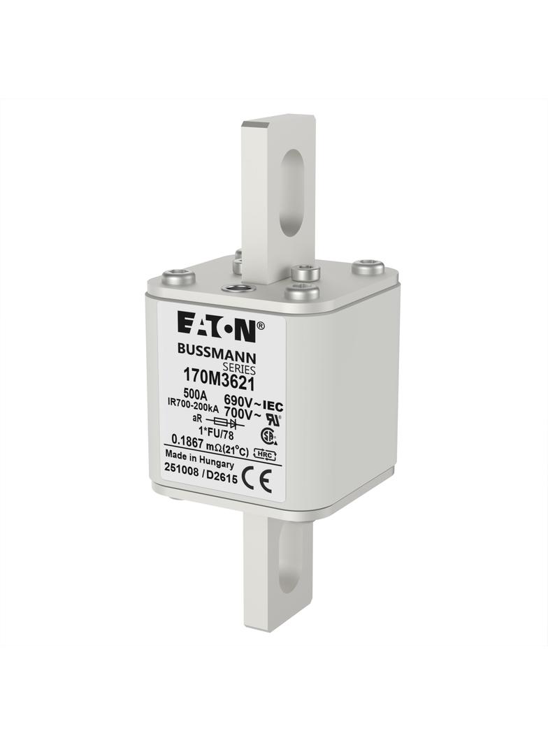 FUSE 500A 690V 1*FU/78 AR UC Wkładka szybka 500A AC 690V rozmiar 1 45x45x110 mm aR, 170M3621 EATON