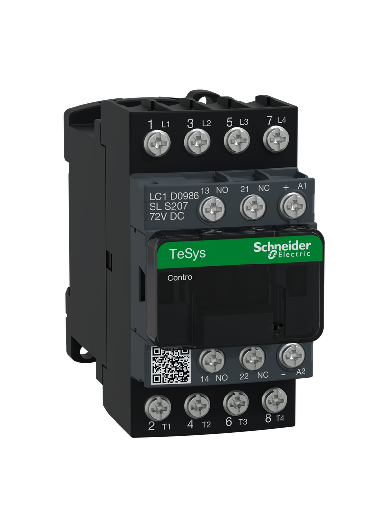 Stycznik mocy TeSys D AC1 20A 4P 2Z 2R kolejowy cewka 72VDC LC1D0986SLS207 Schneider