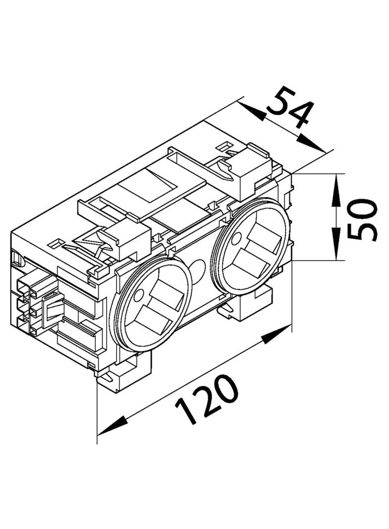 tehalit.WA Gniazdo SCHUKO 2-krotne 45st. WAGO montaż krawędziowy czerwony GS20113020 HAGER