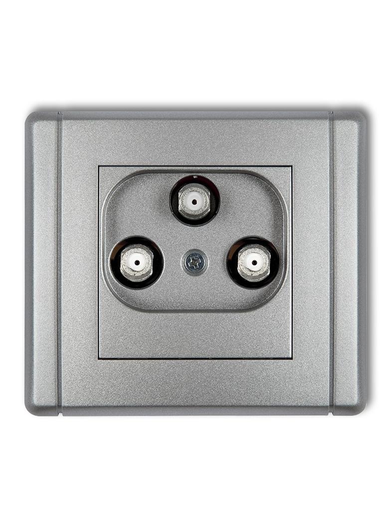 FLEXI Gniazdo multimedialne 3F DATA (Vectra) srebrny metalik