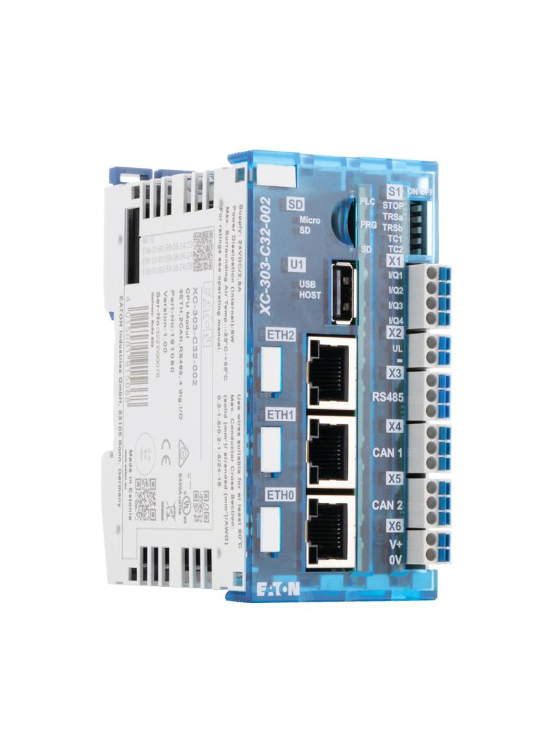 XC-303-C32-002 PLC XC300: CAN1 CAN2 RS485 ETH0 ETH1 ETH2 4DIO 191080 EATON