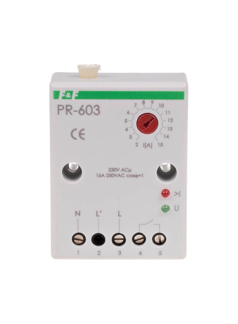 Przekaźnik priorytetowy zakres regulacji 2-15A montaz na szynie DIN PR-603 F&F
