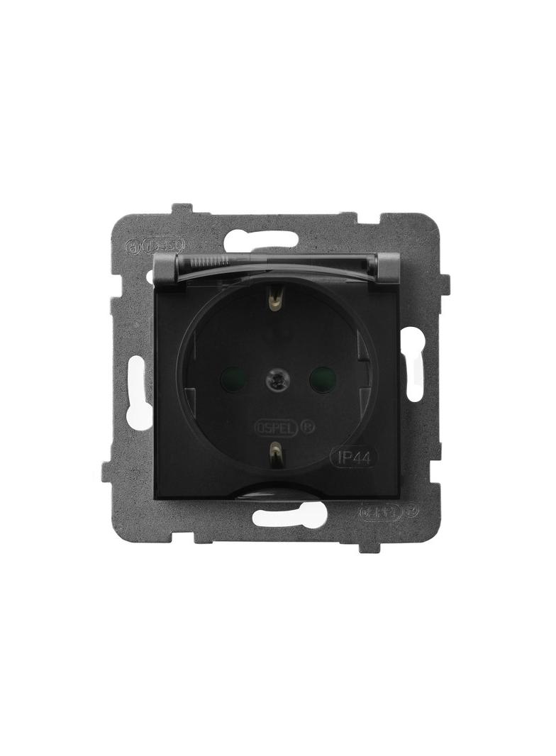 ARIA Gniazdo bryzgoszczelne z uziemieniem schuko IP-44 z przesłonami torów prądowych wieczko przezro