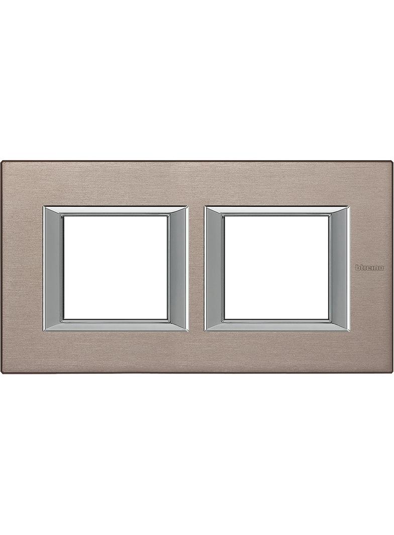AXOLUTE - RAMKA PROSTOKĄTNA POZIOMA 2X2 MODUŁY BRUSHED TITANIUM, Bticino