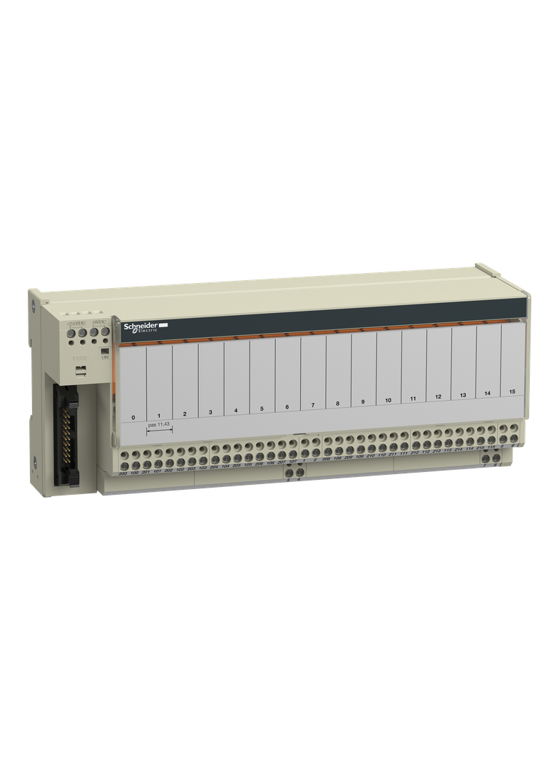 Modicon ABE7, podbaza do elektromechanicznych przekaźników, 16 kanałów, przekaźnik 10 mm ABE7R16T210