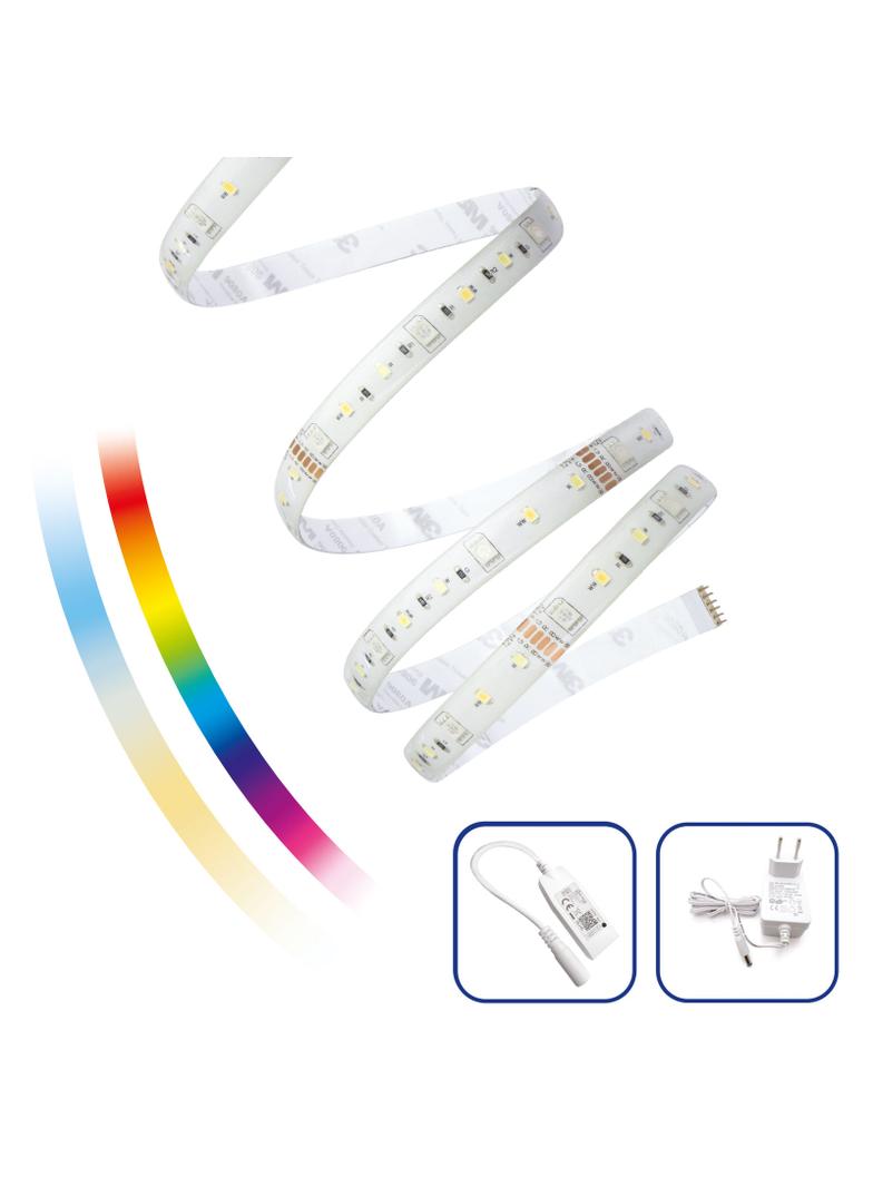 ZESTAW PASEK LED 17W/5m RGBW+CCT+DIMM (5m rolka) w silikonie+kontroler+zasilacz Wi-Fi Spectrum SMART
