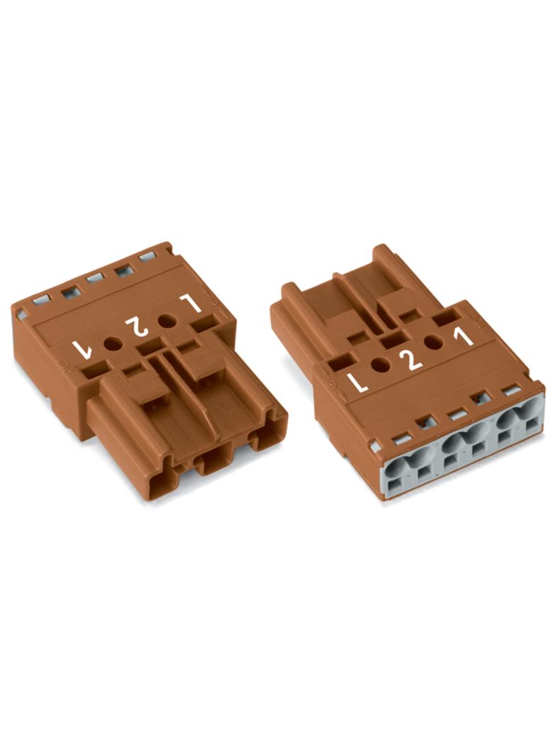 WINSTA wtyk 3-torowy brązowy kodowanie S