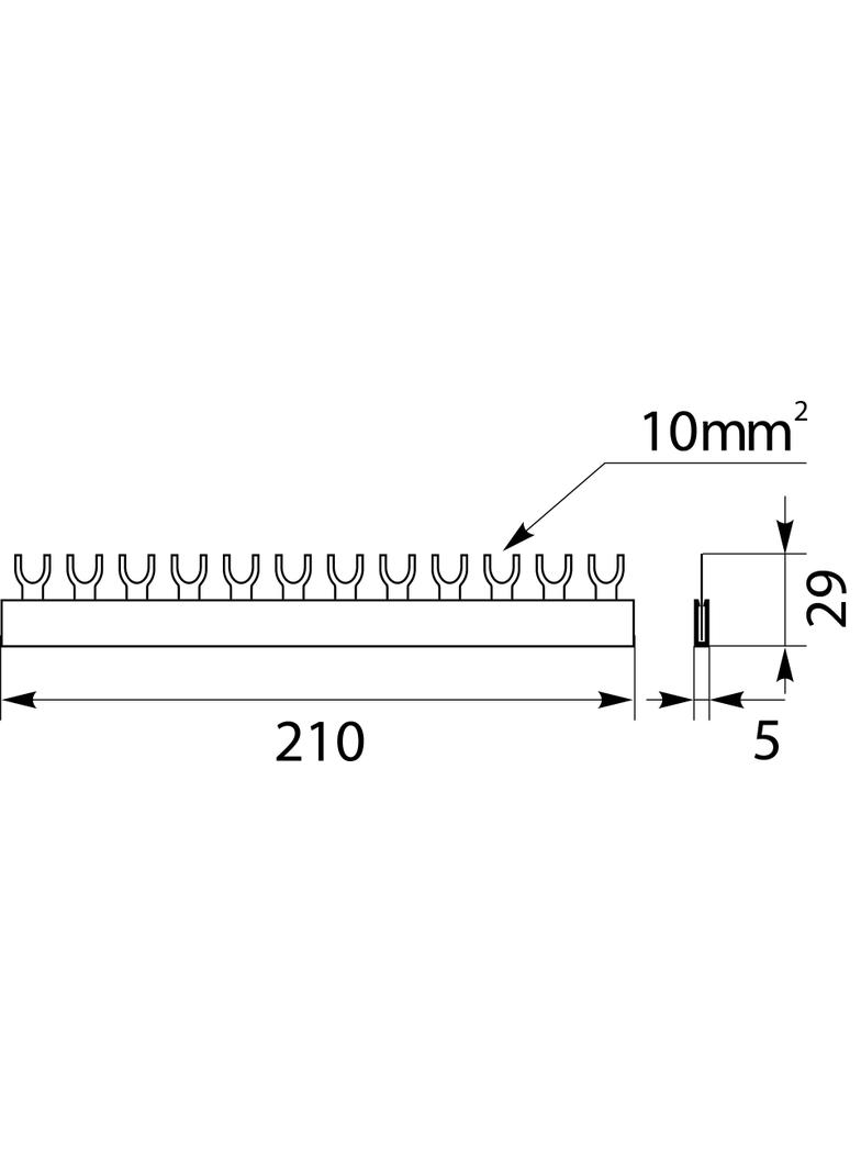 Szyna łączeniowa widełkowa 1P 12M 10mm2 S12 1F-10 45.102 OPATÓWEK