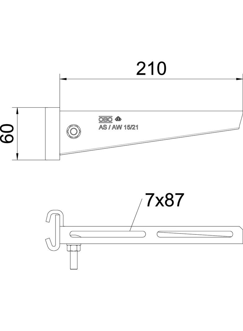 AS 15/21, WSPORNIK WIESZAKOWY 210MM FT