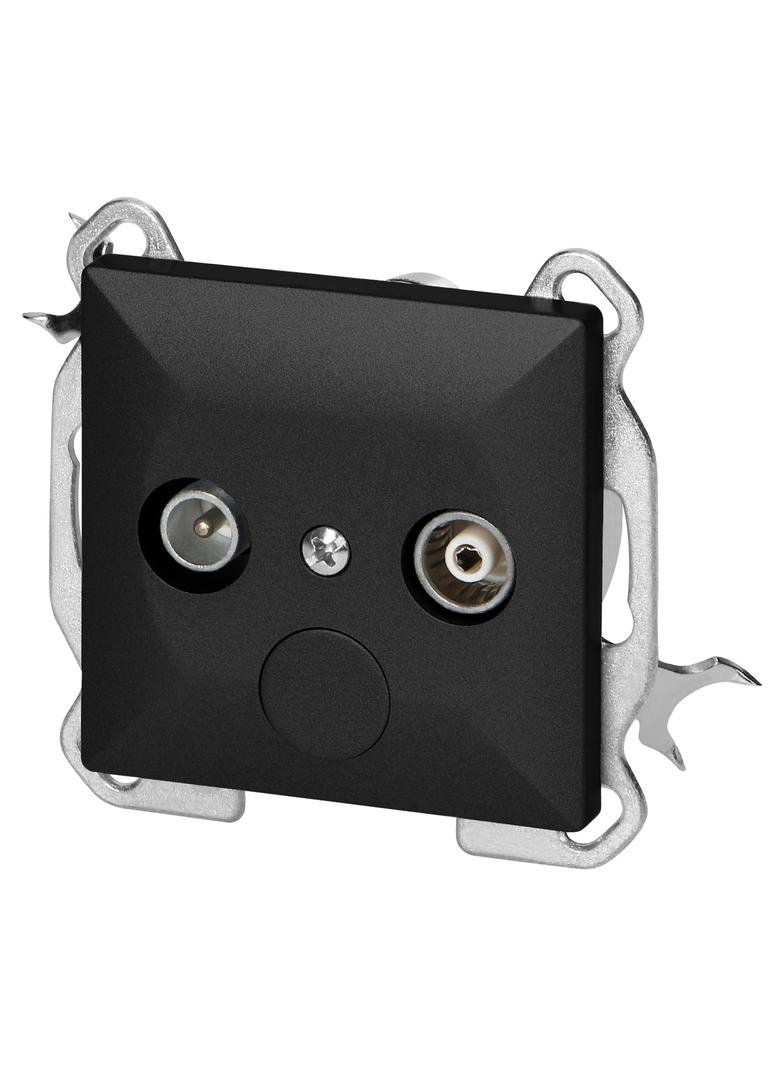 Gniazdo abonenckie "RTV" Pearl, 1,5dbt, GAP-P/K, czarny