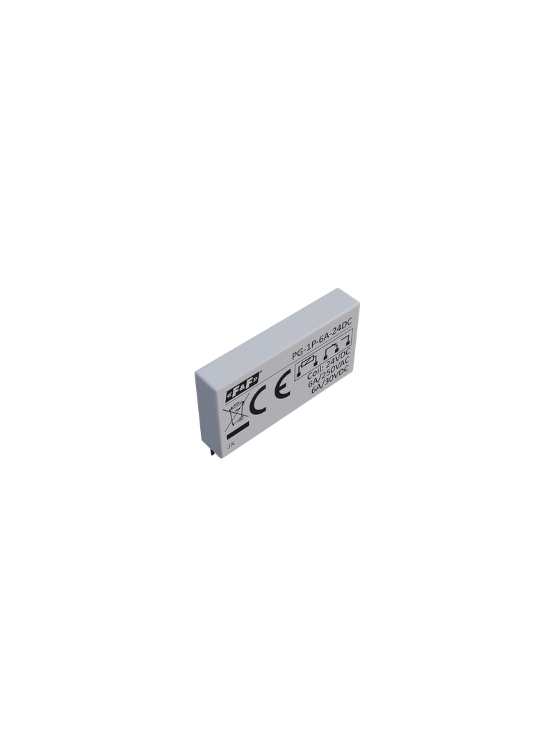 Przekaźnik 1xNO/NC 6A/250V AC lub 6A/30V DC napięcie zasilania cewki 24V DC PG-1P-6A-24DC F&F