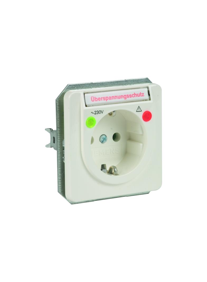 Ogranicznik przepięć NSM-Protector, w formie gniazda, wersja niemiecka (schuko), biel tytanowa (tita