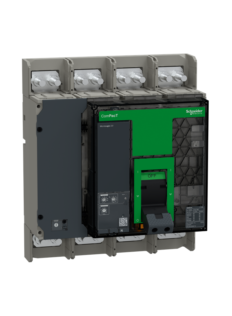 Wyłącznik, ComPacT NS800N, 50kA przy 415VAC, 4P, stacjonarny, sterowanie ręczne, MicroLogic 2.0, 800
