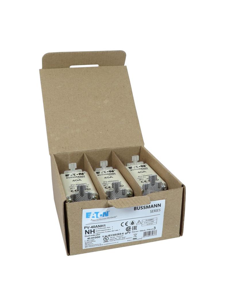 PV-40ANH1 Wkładka PV NH 40A 1000V DC PV rozmiar 1 podwójny wskaźnik PV-40ANH1 EATON