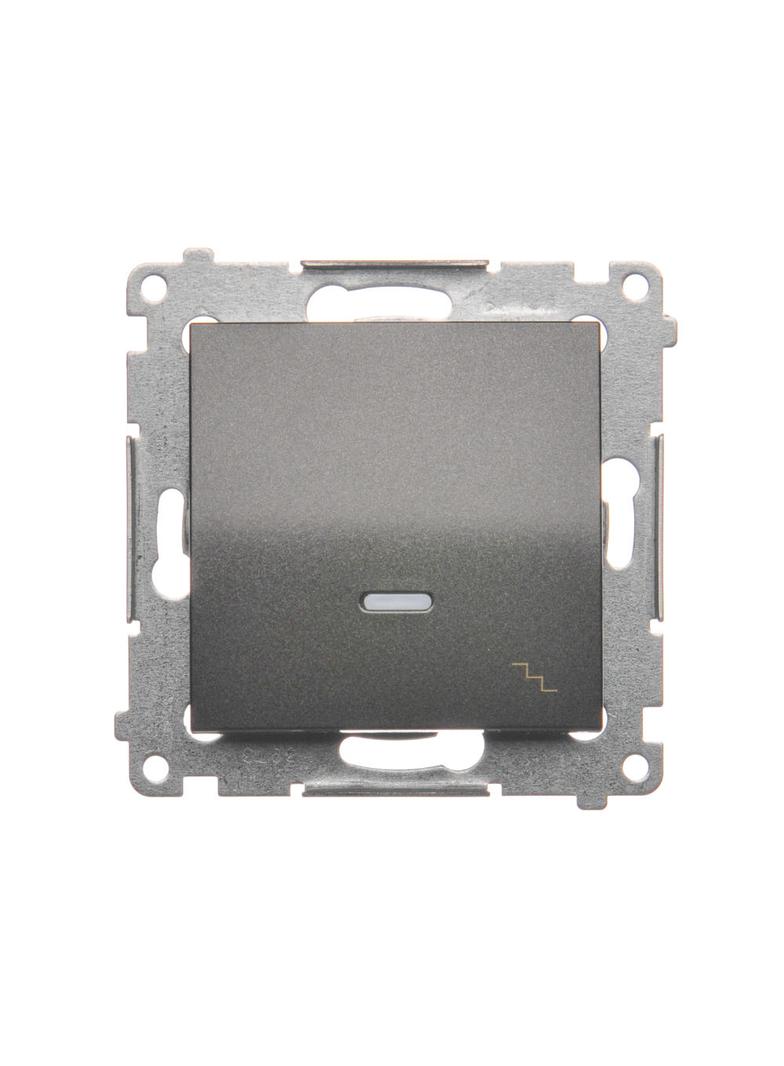Simon 54 Łącznik schodowy z podświetleniem LED 10A 250V szybkozłączka antracyt DW6L.01/48 KONTAKT