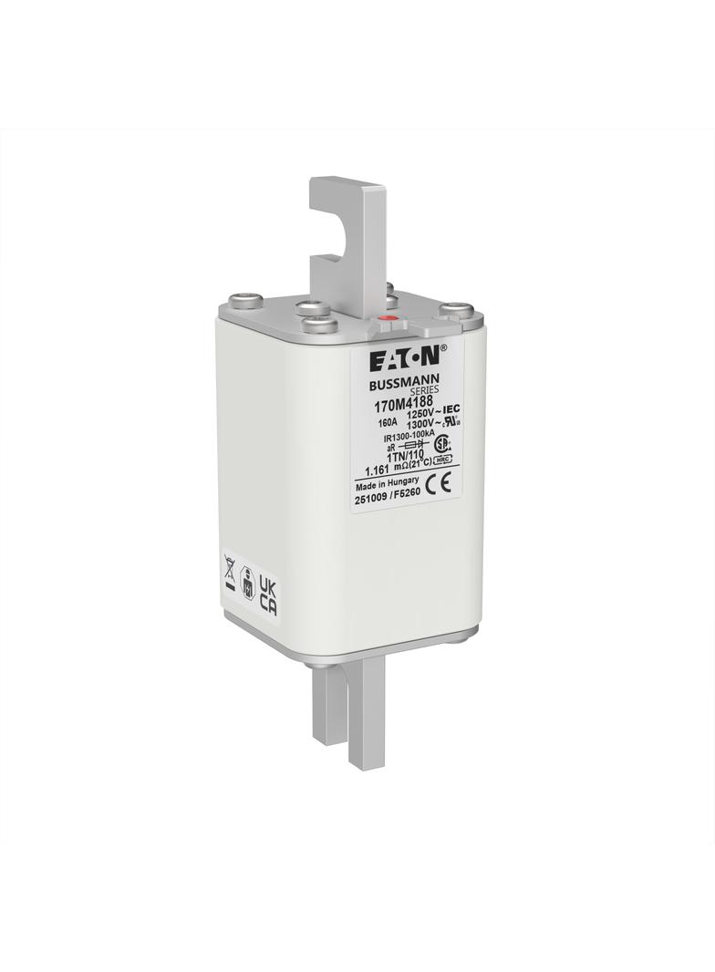 FUSE 160A 1250V 1TN/110 AR CU Wkładka szybka 160A AC 1250V rozmiar 1 53x66x138 mm aR DIN I 170M4188