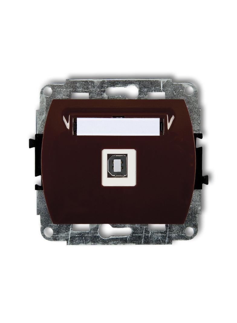 TREND Mechanizm gniazda pojedynczego USB A-B 2.0 brązowy