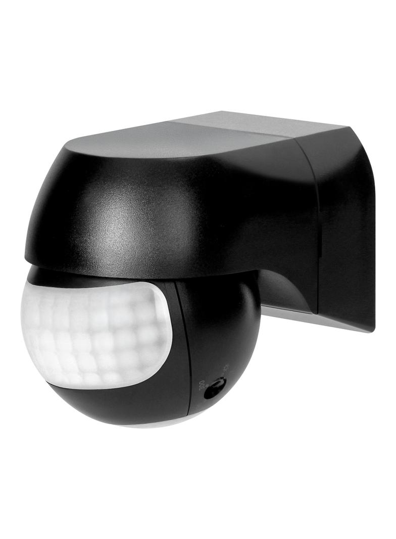 Czujnik ruchu 180° IP44, 800W, max 15m, mini, czarny