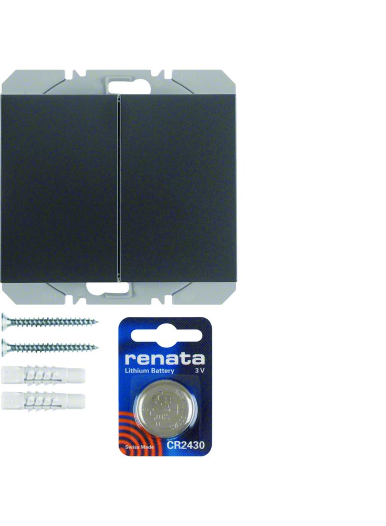 BERKER K.1 KNX RF quicklink Przycisk radiowy podwójny płaski antracyt 85656275 HAGER