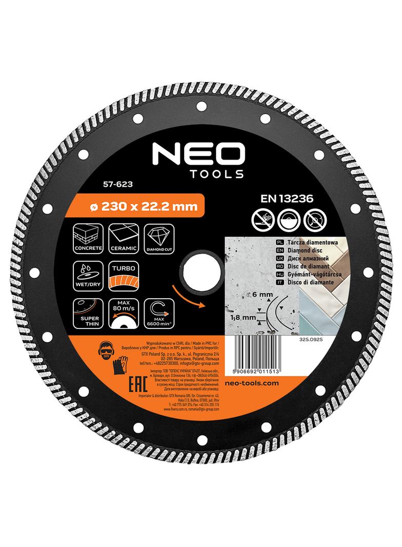 Tarcza diamentowa 230 x 22.2 mm, turbo super cienka