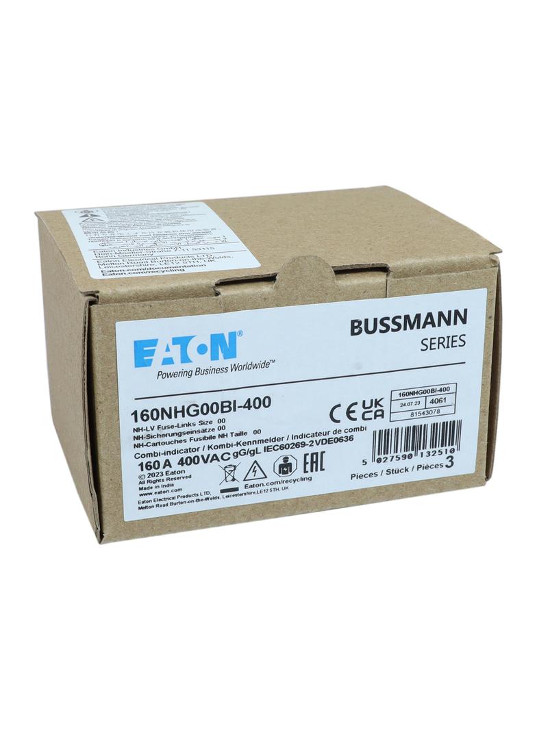 160NHG00BI-400 Wkładka NH 160A 400V GG/GL Rozmiar 00 160NHG00BI-400 EATON