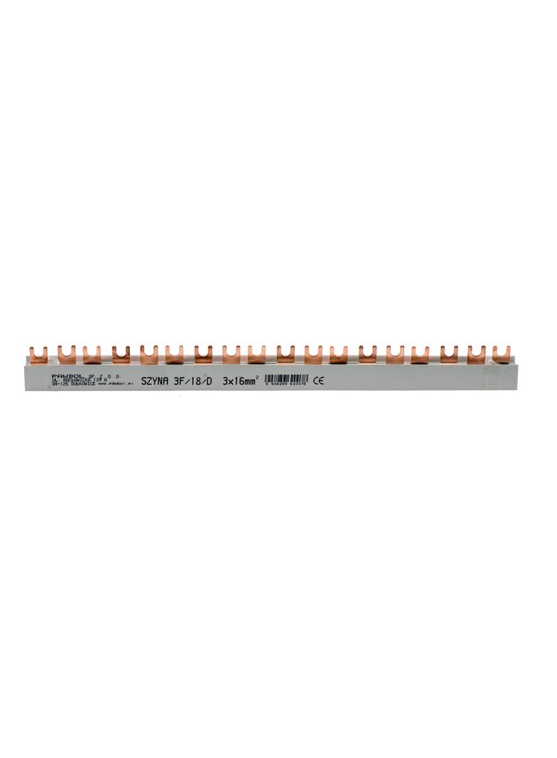 Szyna prądowa 3F, S-18 18mod. dzielona 80A, 16 mm2 E.4309B PAWBOL