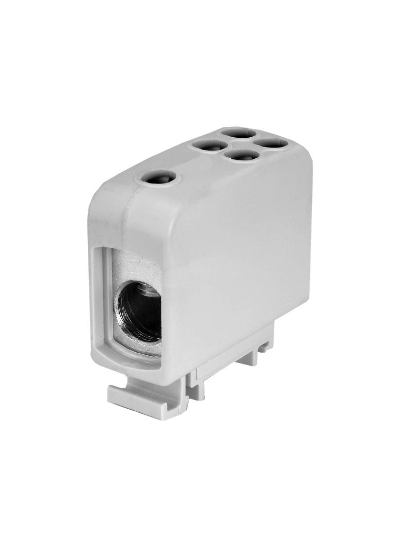 ZGG1x70/4x16s ,  Złączka sz. gwint. AL/CU, 1 x 70 mm2 / 4 x16 mm2, TS 35/ 1 tor, szary