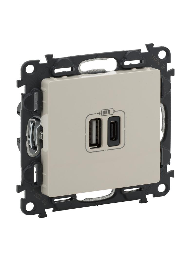 VALIF:K ŁADOWAR 2XUSB A+C 3A, Legrand