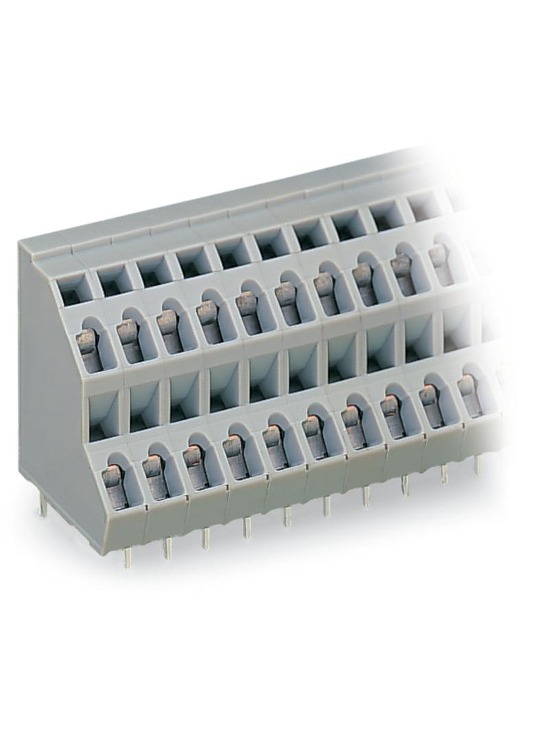 2-piętrowa listwa do pł. drukowanych 2-bieg. szara raster 5 mm