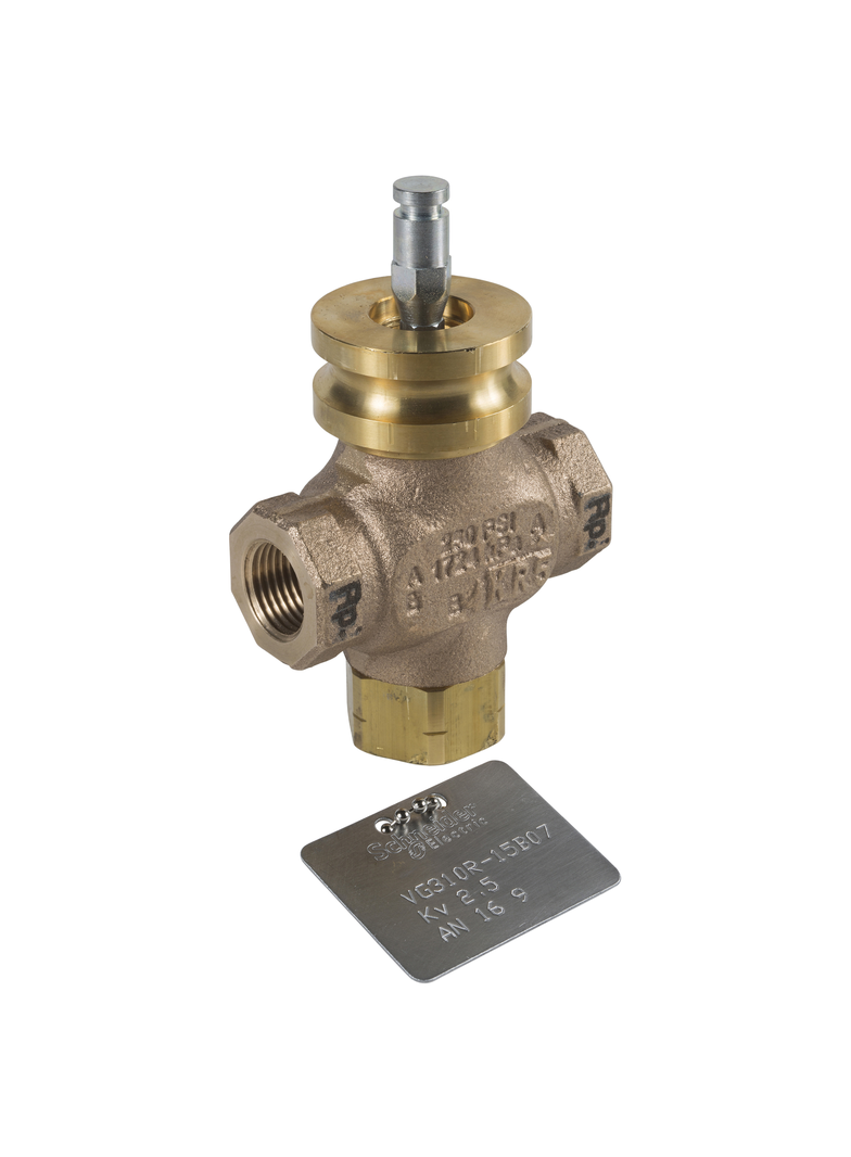 VG310R, zawór regulacyjny, 3-drogowy, DN32, kvs 16, przyłącze 2, gwint zewnętrzny, medium -20…150°C,