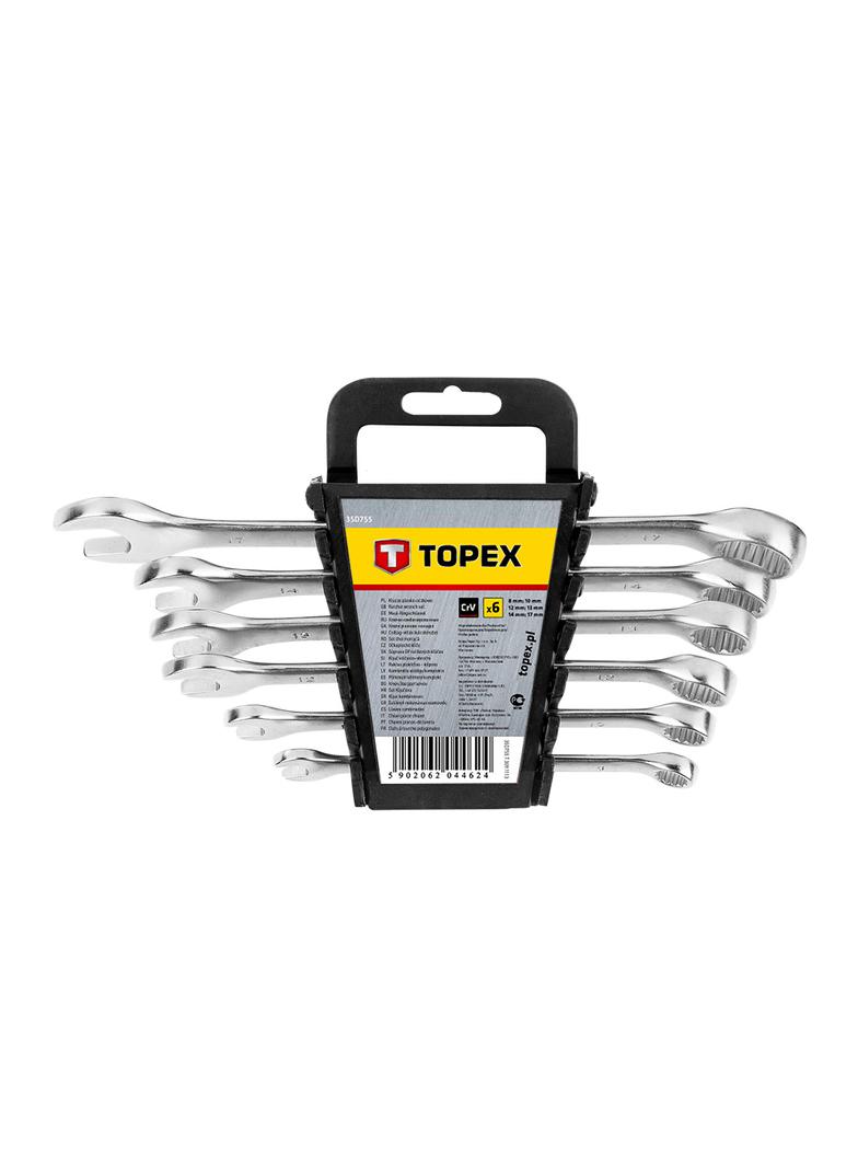 Klucze płasko-oczkowe 8-17 mm, zestaw 6 szt.