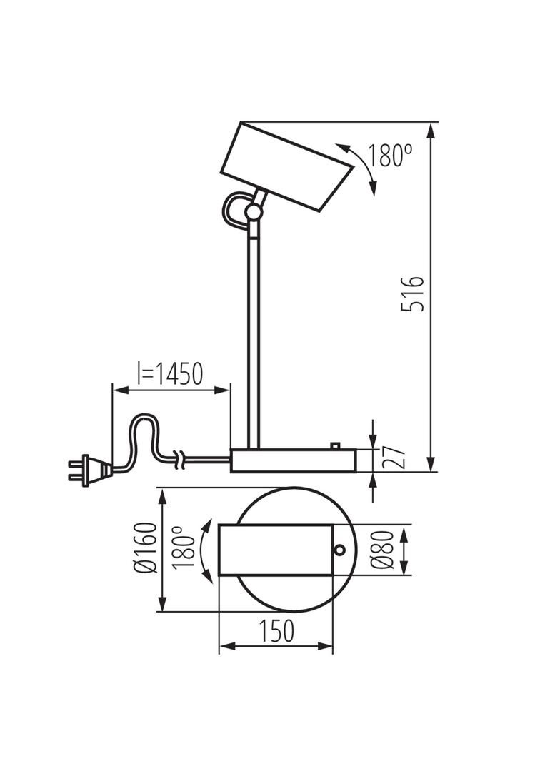 AGZAR E14 W Lampa stołowa AGZAR E14 W E14 kolor biały KANLUX