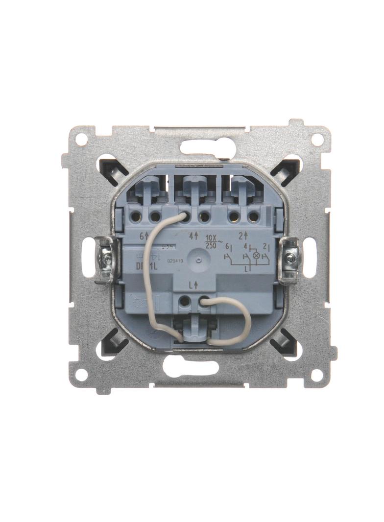 Simon 54 Przycisk potrójny z podświetleniem LED 10A 250V szybkozłączka antracyt DP31L.01/48 KONTAKT