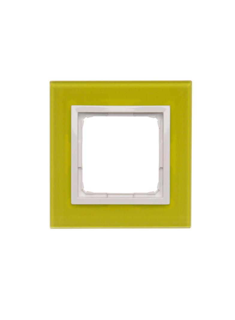 Simon 54 Nature Ramka 1-krotna Nature-Szkło LIMONKOWY SORBET IP20/IP44* (*IP44-należy zastosować uszczelkę ramki DUN1) DRN1/90 KONTAKT