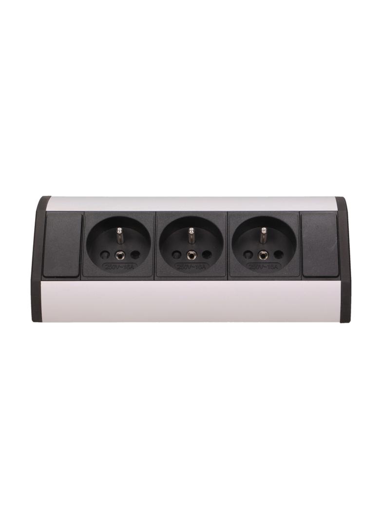 Gniazdo meblowe 3x2P+Z, czarno-srebrne OR-GM-9001/B-G ORNO